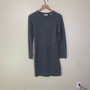 Vince Dress Womens XS Raglan Crew Sweater Grey Wool Cashmere Long Sleeve